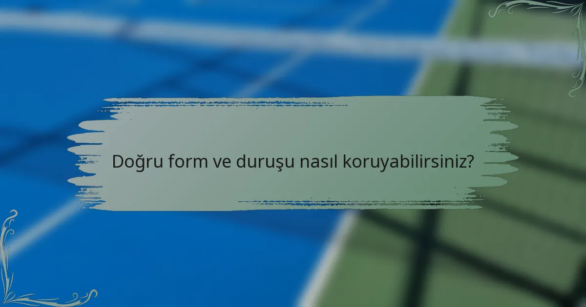 Doğru form ve duruşu nasıl koruyabilirsiniz?