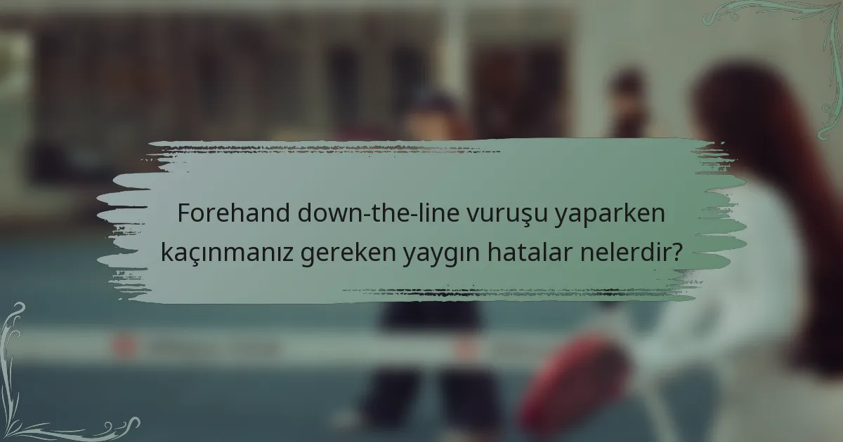 Forehand down-the-line vuruşu yaparken kaçınmanız gereken yaygın hatalar nelerdir?