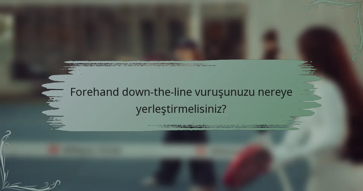 Forehand down-the-line vuruşunuzu nereye yerleştirmelisiniz?