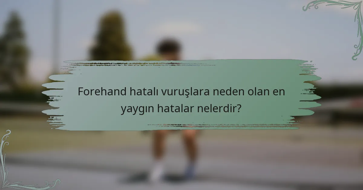 Forehand hatalı vuruşlara neden olan en yaygın hatalar nelerdir?