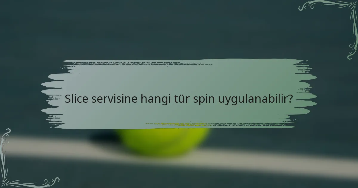 Slice servisine hangi tür spin uygulanabilir?